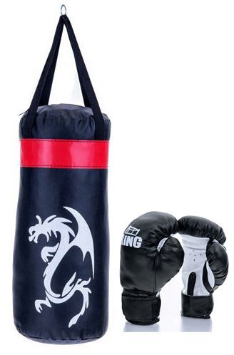 Boxing set for children 50 cm bag and Black Ring gloves