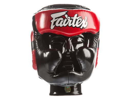 FAIRTEX boxing sparring helmet head protector HG13 (black/red) &quot;Diagonal Vision Sparring&quot; &quot;K&quot;