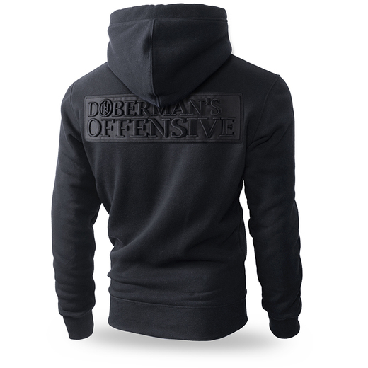 Bluza z kapturem rozpinana Dobermans Aggressive "Offensive BZ232" - czarne