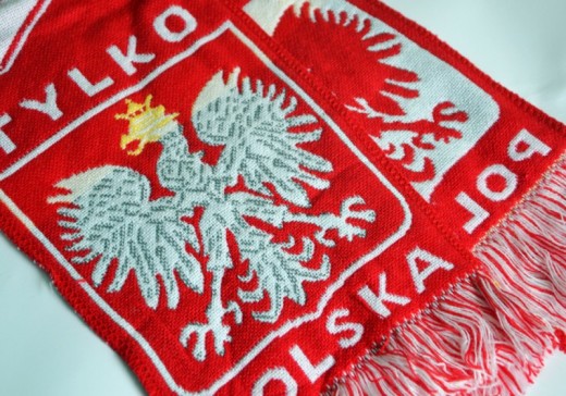 Poland Red and White Eagle Scarf