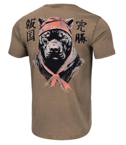 Pit Bull Denim Washed Bravery men&#39;s T-shirt - brown