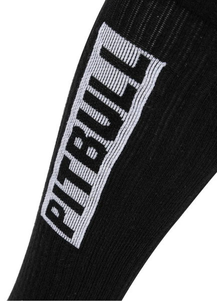 Long High Crew Pitbull Socks thin 3-pack - black