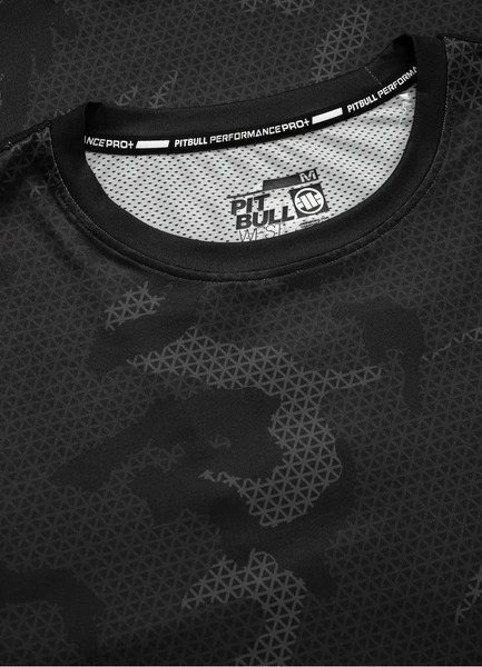 Sports T-shirt Mesh PIT BULL Performance PRO &quot;Net Camo NEW LOGO II&quot; - all black camo