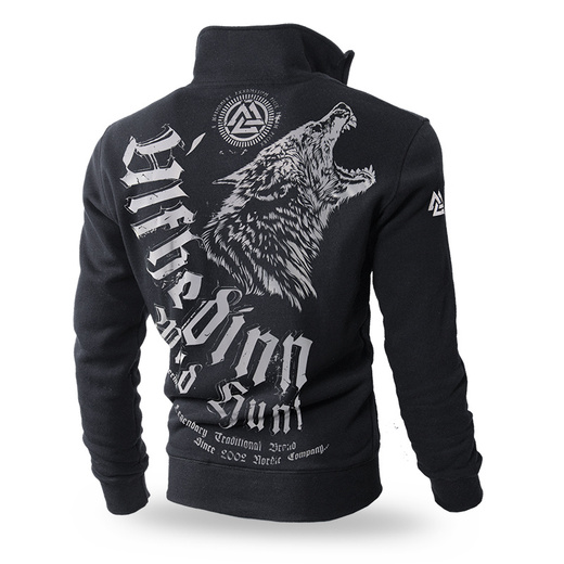 Dobermans Aggressive zip-up sweatshirt &quot;ULFHEDINN BCZ227&quot; - black