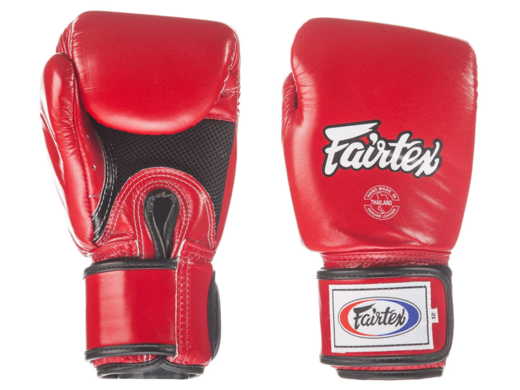 Boxing gloves FAIRTEX BGV1-B (red / black piping) breathable