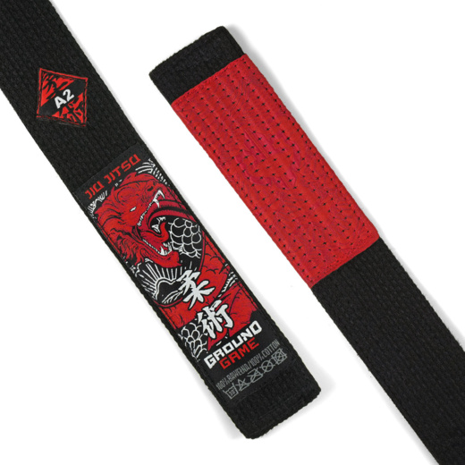 BJJ PREMIUM GROUND GAME kimono belt - black