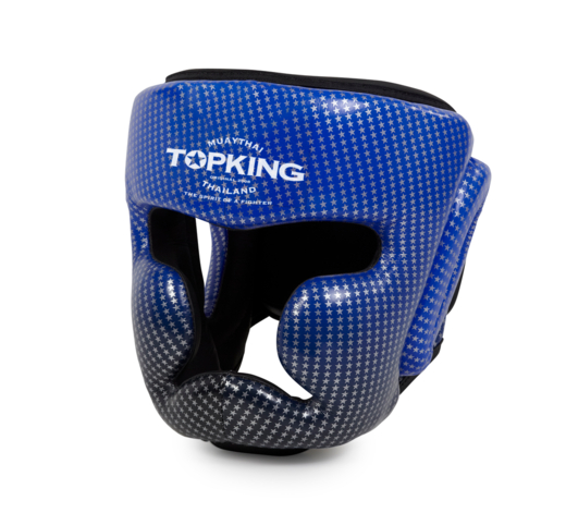 Kask bokserski sparingowy Top King  TKHGSS-01RD "SUPER STAR" (blue) "K"