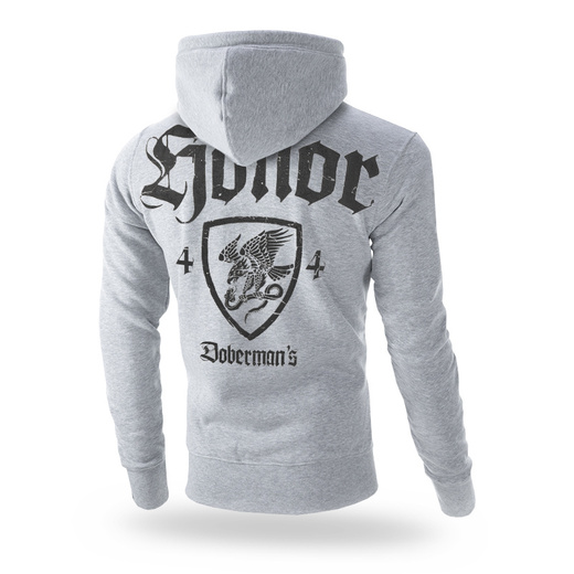 Dobermans Aggressive &quot;Honor BZ301&quot; zip-up sweatshirt with hood - gray