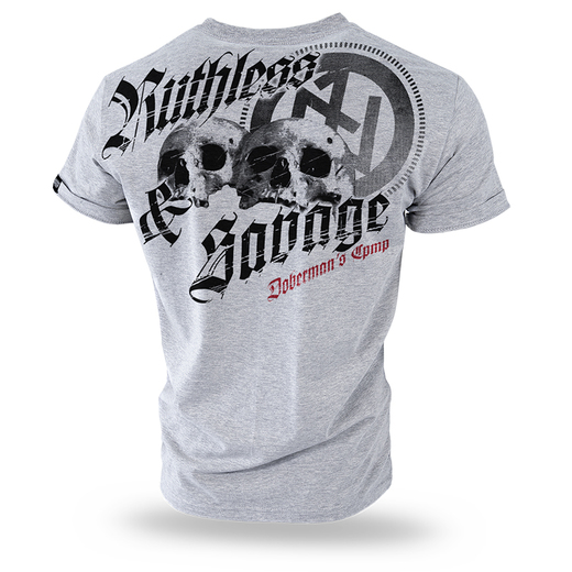 Koszulka T-shirt Dobermans Aggressive " Ruthless&Savage TS199" - szara