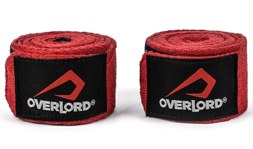 Boxing bandage wraps 3.5 m Overlord - red