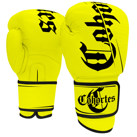 Cohortes &quot;NEON YELLOW&quot; leather boxing gloves - yellow