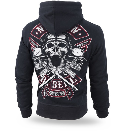 Dobermans Aggressive Zip Hoodie &quot;Nation Rebell BZ184&quot; - black