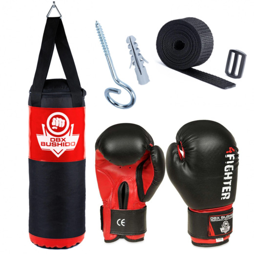 Children&#39;s boxing set DBX Kids Bushido 60 punching bag - red