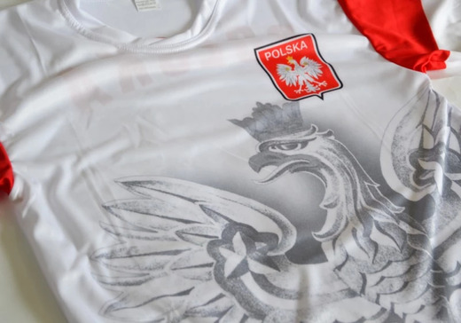 Children&#39;s football T-shirt &quot;Poland&quot; - white