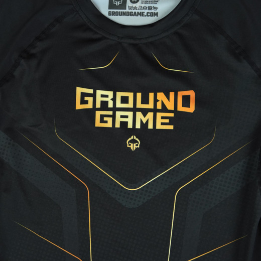 Ground Game &quot;GOLD 2.0&quot; Men&#39;s Short Sleeve Rashguard - Black