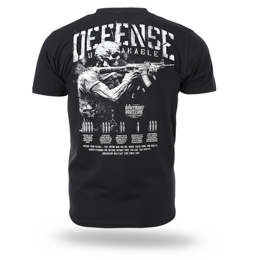 T-shirt Dobermans Aggressive &quot;DEFENSE UNBREAKABLE&quot; TS377A - black