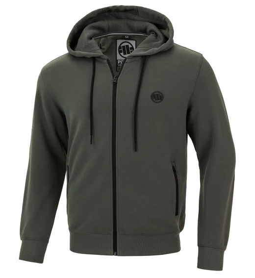 Men&#39;s Zip Hoodie PIT BULL Terry Small Logo - Olive