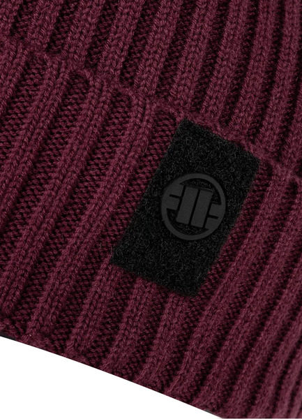 PIT BULL &quot;Velcro Logo&quot; Winter Hat - Burgundy