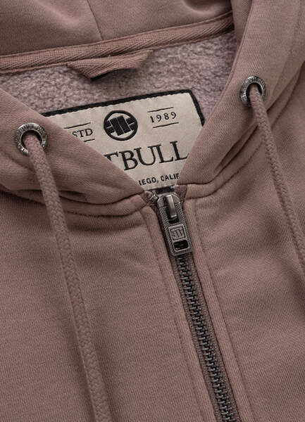 PIT BULL Washed LANCASTER II Zip Hoodie - Burgundy