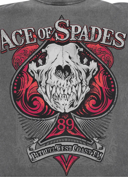 Koszulka męska Pit Bull Denim Washed ACE OF SPADES II - grafitowa