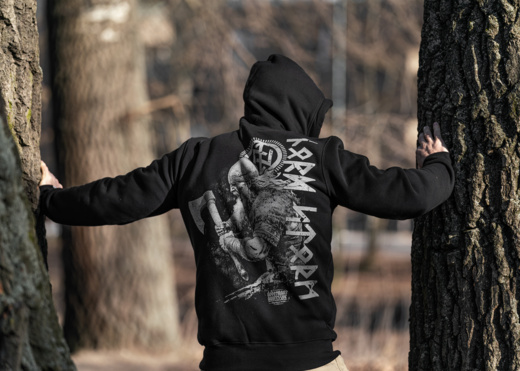 Dobermans Aggressive Hoodie &quot;VIKING REACTION BK368A&quot; - Black