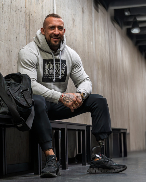 Dobermans Aggressive Hoodie &quot;RUBBER LOGO BK353E&quot; - Gray