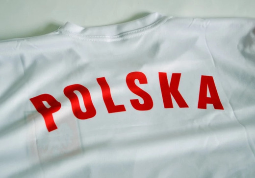 Koszulka dziecięca piłkarska "Polska" - biała