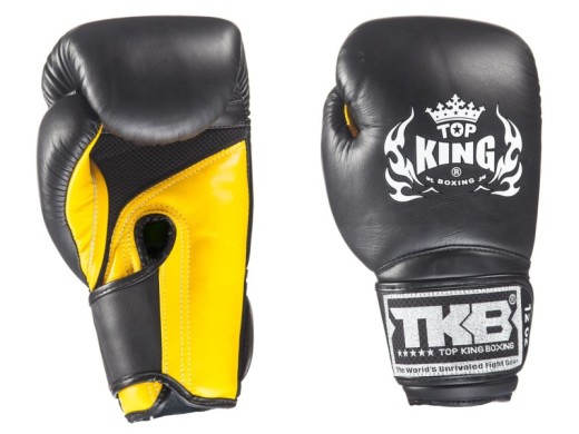 Boxing gloves Top King TKBGSA &quot;SUPER AIR&quot; (522) (black / yellow) &quot;K&quot;