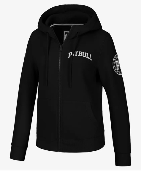 Women&#39;s Hooded Zip-Up Sweatshirt Pit Bull TYRIAN - Black