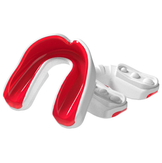 Single gel mouthguard Mr. Dragon white and red