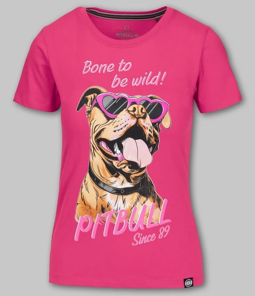 PIT BULL &quot;SUNGLASSES DOG&quot; women&#39;s t-shirt - pink