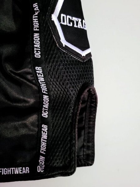 Muay Thai Octagon Shorts - Black / White