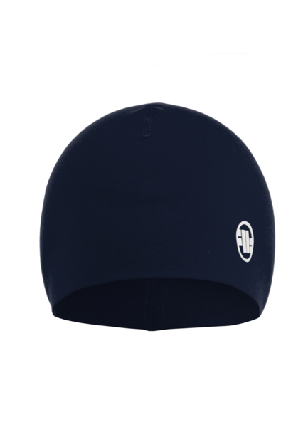 Cotton winter hat PIT BULL &quot;Small Logo &#39;21&quot; - navy blue