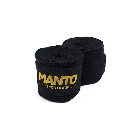 Boxing bandage MANTO 4m cotton wraps - black