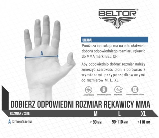 Rękawice MMA Beltor One - biało/niebieskie 