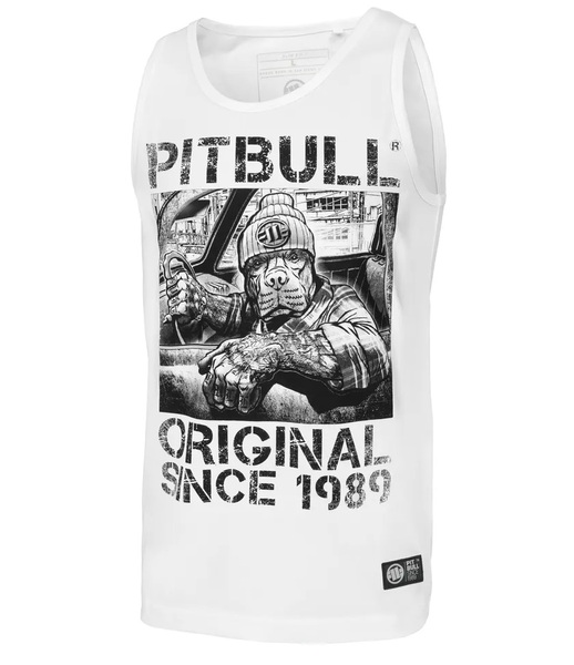 Tank top slim fit PIT BULL &quot;Drive&quot; - white