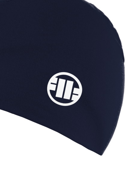 Cotton winter hat PIT BULL &quot;Small Logo &#39;21&quot; - navy blue