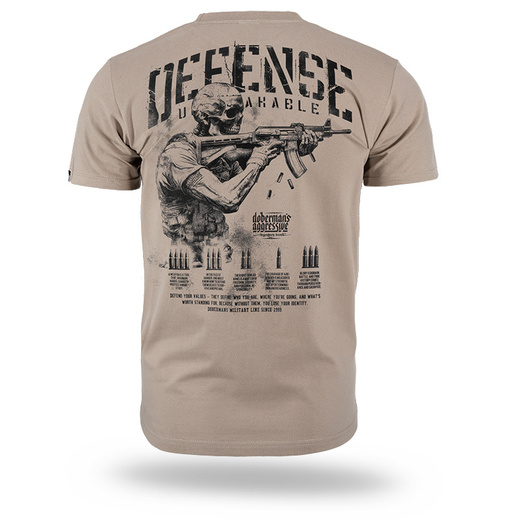 T-shirt Dobermans Aggressive &quot;DEFENSE UNBREAKABLE&quot; TS377H - beige