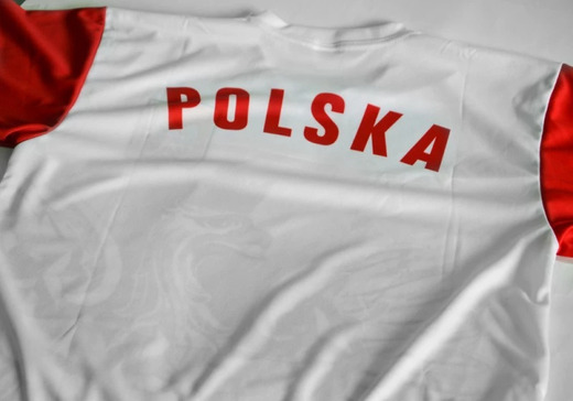 Koszulka dziecięca piłkarska "Polska" - biała