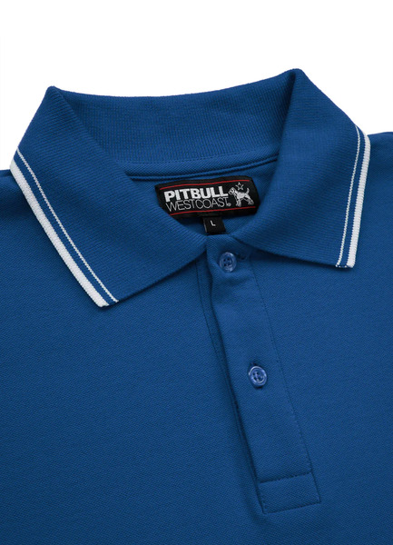 Polo Shirt PIT BULL Spandex 250 &quot;Regular Stripe&quot; - royal blue