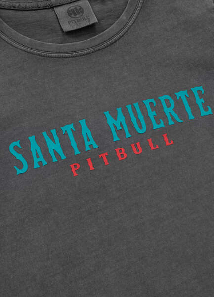 PIT BULL Denim Washed Santa Muerte 25 Women&#39;s T-shirt - Graphite  