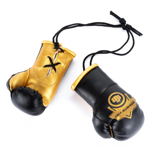 Bushido Boxing Gloves Pendant Keychain - Black and Gold