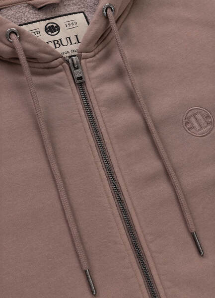 PIT BULL Washed LANCASTER II Zip Hoodie - Burgundy