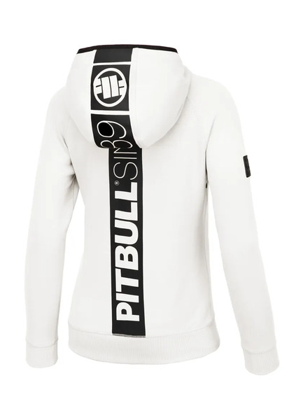 Pit Bull Fuchsia women&#39;s zip-up sweatshirt with hood - white