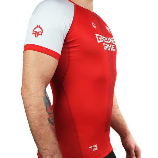 Rashguard Shortsleeve Ground Game POLSKA 2.0 - red