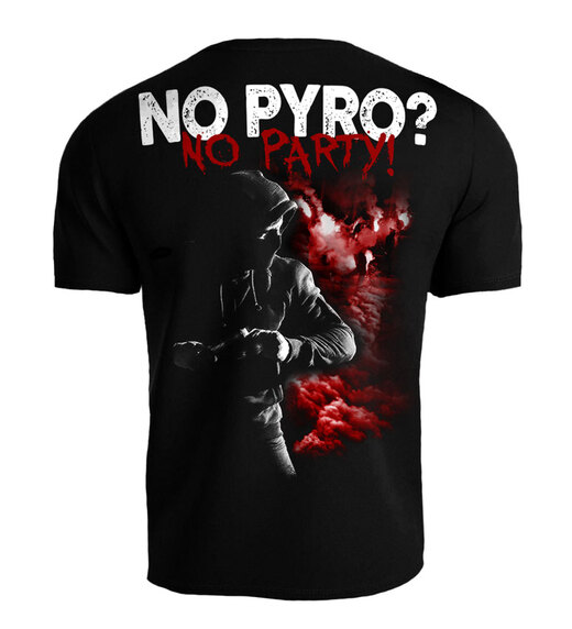 T-shirt &quot;No Pyro? No Party!&quot; streetwear - black