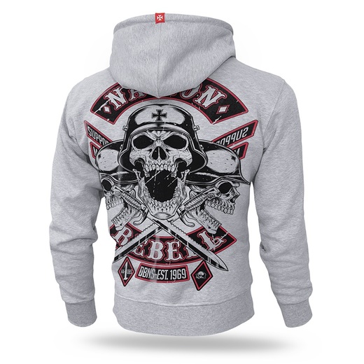 Dobermans Aggressive Zip Hoodie &quot;Nation Rebell BZ184&quot; - gray