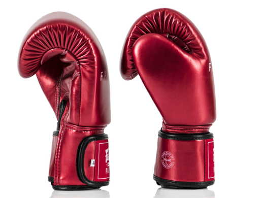 FAIRTEX BGV22 BOXING GLOVES (metallic red) + bag &quot;K&quot;