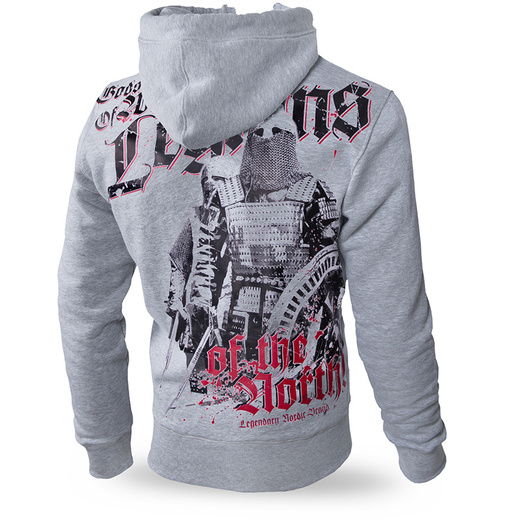 Bluza z kapturem rozpinana Dobermans Aggressive "LEGIONS OF THE NORTH BZ222" - szara