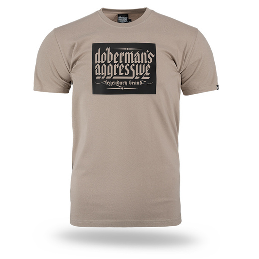 T-shirt Dobermans Aggressive &quot;RUBBER LOGO TS353&quot; - beige